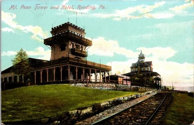 Reading Pa. Pennsylvania Mt. Postal Penn Tower & Hotel década de 1960 Foto 1 de 2