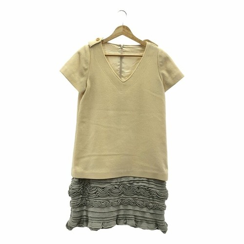 Sacai Luck Sakai Mini Abito Maglia Strato 2 Panna x Grigio Donna Usato0