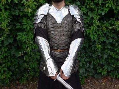 Fantasy Thranduil's Par de Calzoneras con Gorget - Armadura de Hombro Larp - Juegos con disfraces Foto 1 de 4