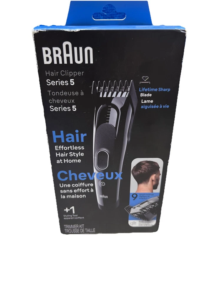 Braun Series 5 5310 Men's Cordless Electric Hair Clippers with 9 Length Settings