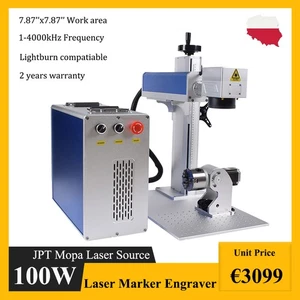 EU 100W JPT Mopa Fiber Laser Marking Machine Laser Engraver JCZ Board Rotary - Bild 1 von 15