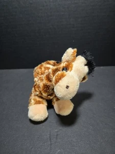 Aurora Gigi Giraffe Plush Beanbag Brown Mini Stuffed Animal 8" Floppy Soft Toy - Picture 1 of 4