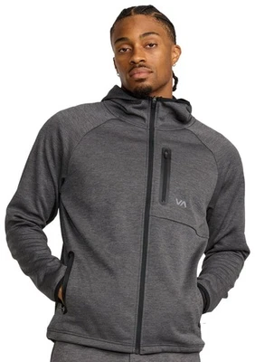 RVCA Balance Tech Fleece Zip Hoody - RVCA Black Heather - New - Image 1 of 3