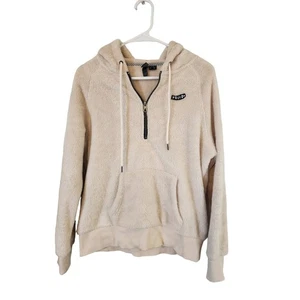 VOLCOM Tan Fuzzy Hoodie Pullover Skater Y2K Sweatshirt XS - Bild 1 von 7
