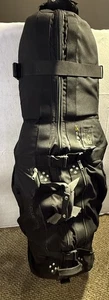 The Club Glove Golf Travel Last Bag BLACK w/ Wheels Used Hard Bottom - Picture 1 of 11
