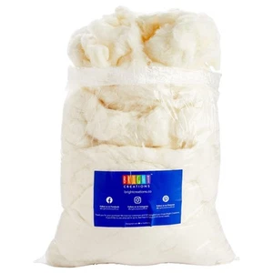 16oz Natural White Wool Batting, Stuffing for Stuffed Animals, Pillow Filling - Picture 1 of 6