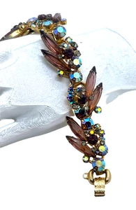 Bracciale Juliana D&E lungo Magro Navetta Viola e Strass AB - Foto 1 di 2