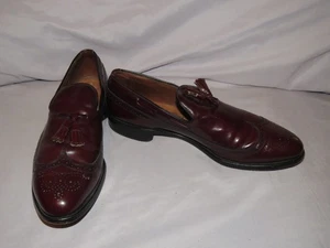 Allen Edmonds Burgunderrot Leder Quaste Halbschuhe Größe 12AA - Bild 1 von 8