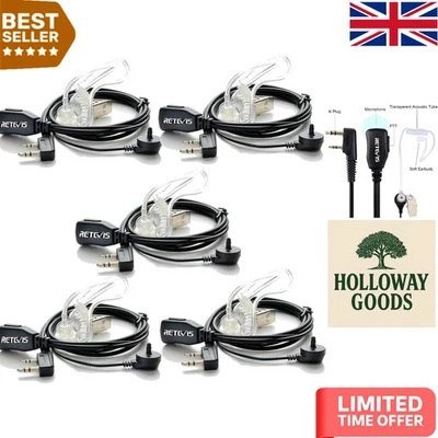 Professional Walkie Talkie Earpiece - Clear Sound, Discreet Design, 5 Pack - Image 1 of 4