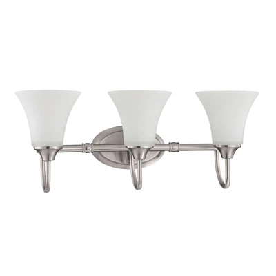Sunset 3-Light Darby Vanity 100W Bright Satin Nickel F18043-80 - Image 1 of 2