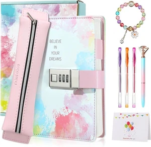 Diary with Lock for Girls Ages 8 9 10 11 12 Year Old, Kid Secret Notebook Locke - Picture 1 of 7