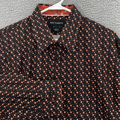 NEW Paul Fredrick Shirt Men Large Classic Fit Button Up Long Sleeve Geometric - Image 1 of 4