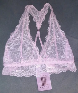 Savage X Fenty by Rihanna Pink Lace Racerback Bralette M Medium NWT - Picture 1 of 3