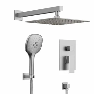Everstein Einhand 4-Spray quadratisch 10 Zoll Wandhalterung Dual Duschkopf fest und - Bild 1 von 10