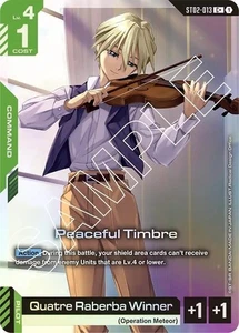 Lámina de arte alternativa Peaceful Timbre - ST02-013 C+ NM - Juego de cartas Gundam TCG - Imagen 1 de 1