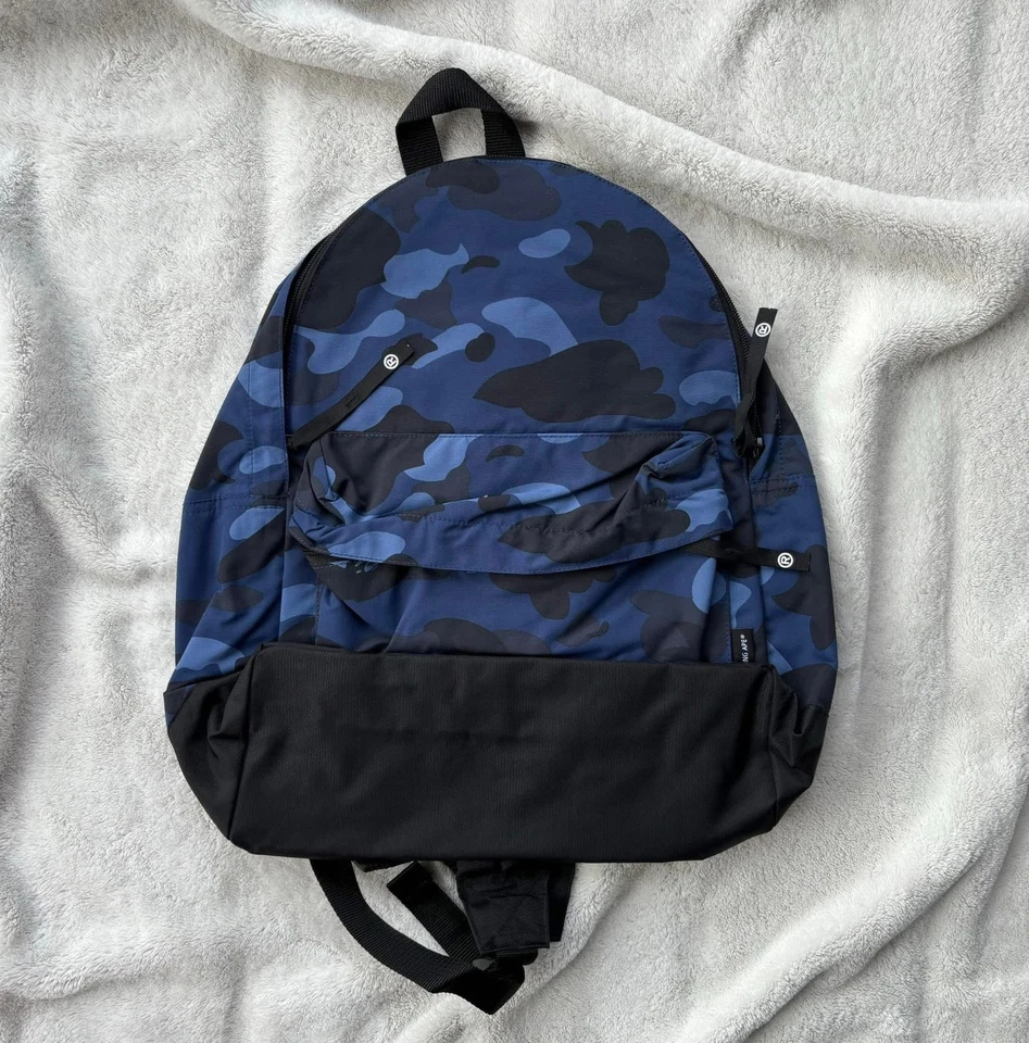 Bolso Mochila Bape Azul Marino/Negro Camuflado - Auténtico - Nuevo Foto 1 de 1