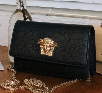 Versace Black Quilted Leather Crossbody Bag- New - Image 1 of 4