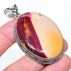 Ciondolo pietra preziosa forma ovale mookaite fatto a mano regalo gioielli vi... - Foto 1 di 7