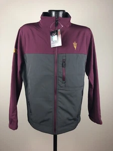 Men's Colosseum Arizona State Sun Devils Maroon/Gray Yukon Full Zip Jacket NWT L - Picture 1 of 6