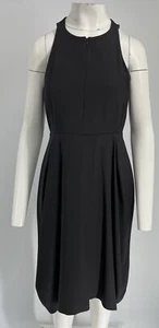 Celine ALTERED Black Zip-Front Sleeveless A-Line Silk Inverted Pleat Dress sz 40 - Picture 1 of 6