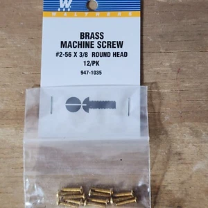 Tornillos de máquina de latón #2-56 x 3/8" x 0,086" paquete de cabeza redonda 12 Walthers 947-1035 - Imagen 1 de 2