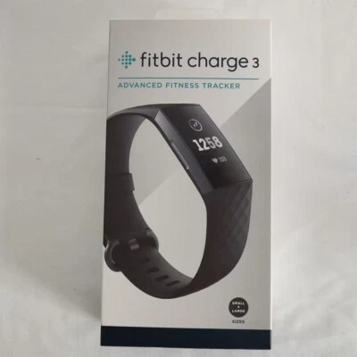 NEW Black Fitbit Charge 3 Fitness Activity Tracker Heart Rate Monitor Smartwatch - Image 1 of 4