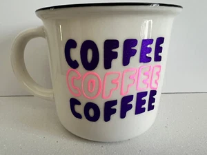 Coffee Coffee Coffee Custom Pastel White/ Cream Ceramic Mug Cup - Imagen 1 de 3