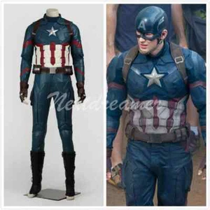 Captain America Civil War Steve Rogers Cosplay Costume Carnival Halloween Party - Picture 1 of 9