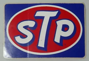 Vintage Large Oval STP Sticker with Dark Blue Backgrounds NOS 8207 - Picture 1 of 3