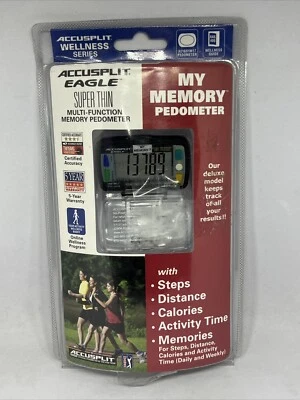 Accusplit Eagle Super Thin Memory Pedometer AE1691M17 W/ Steps Distance Calories - Image 1 of 4