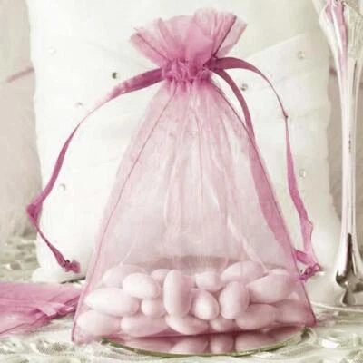 10 piezas BOLSAS DE ORGANZA 5x7" Rosa Boda Fiesta Recepción Regalo Favores OFERTA Foto 1 de 4