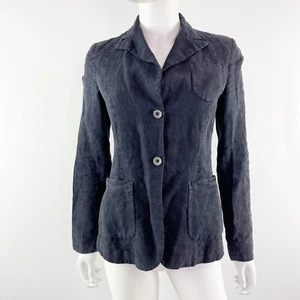 Metradamo Jacket Black Linen Casual Blazer Size 40 US S  - Picture 1 of 11