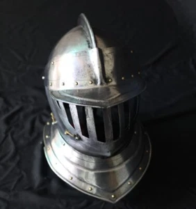 Casco visera móvil cara cerrada medieval hecho de casco antiguo de chapa de acero - Imagen 1 de 5