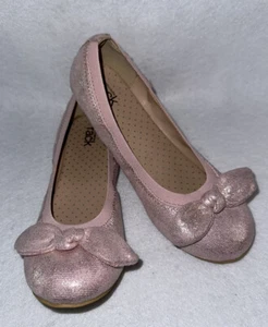 Emma Ballet Flat Girl's Pink Shimmery Dress Shoes Size 3 M Nordstrom Rack - Picture 1 of 6