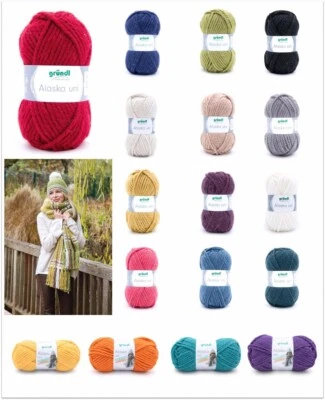 100g Gründl Alaska weiches Strickgarn Wolle zum Stricken Häkeln GP 49,90€/1kg