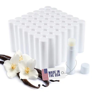 Belladonna Vanilla Lip Balm Bulk Chapstick - Natural Flavor - Unlabeled 50 Pack - Picture 1 of 7