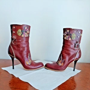 Christian Dior Logo - Stiefeletten Galliano Gr. 40 2004 Swarovski Kristalle - Bild 1 von 15