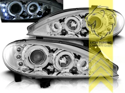 LED Angel Eyes Scheinwerfer für Renault Megane 1 Coach Cabrio Grandtour chrom - Bild 1 von 4