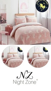 Unicorn Glow in Dark Duvet Cover With Pillow Case Kids Blush Pink Bedding set - Picture 1 of 2