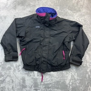 Vintage Columbia Bugaboo Jacke Damen Größe Small schwarz/lila mittelschwer durchgehender Reißverschluss - Bild 1 von 11