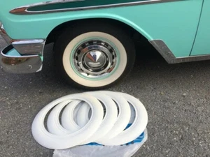 Weisswandringe 15 zoll Oldtimer Youngtimer 4cm breit Design Reifen Wand 4er Set - Imagen 1 de 5