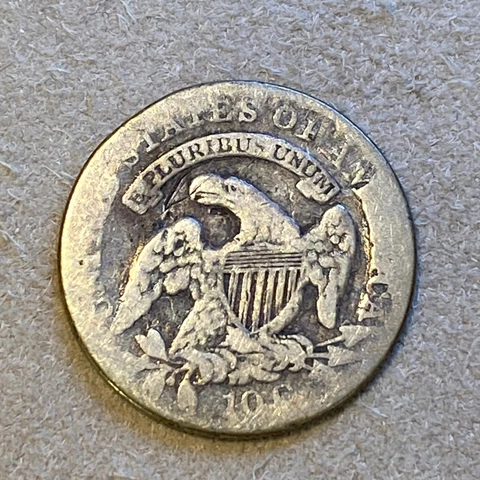 1835 Capped Bust Dime 10c JR-2 Reverse CUD MERIC Cover