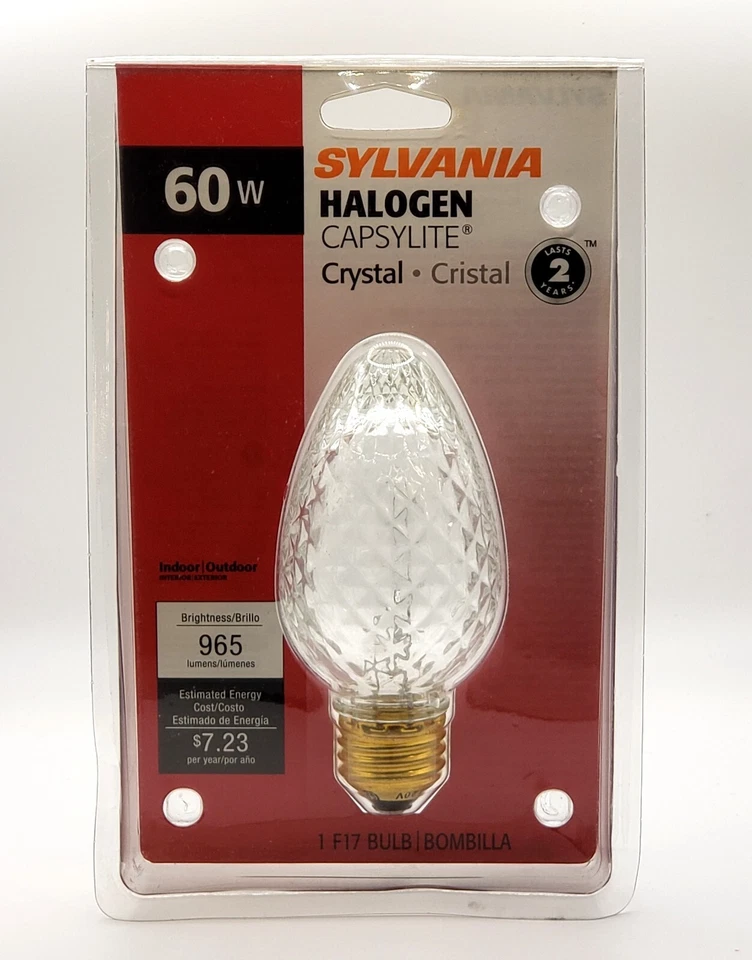 Sylvania Capsylite Clear Crystal F17 Light Bulb 60W 120V Discontinued NOS New - Image 1 of 4