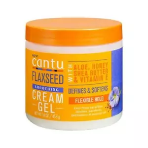 Cantu Flaxseed Anti-Frizz Smoothing Cream Gel 453g, Sulphate-Free, Flexible Hold - Picture 1 of 1