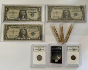 Coin & Currency Collector's Combo Set (Slabbed, Silver Certificates, etc.) WOW!