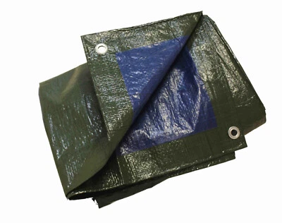 MARKENLOS Gewebeplane 70g/m² Abdeckplane 0,27 €/m² Schutzplane Ösenplane Plane grün/blau