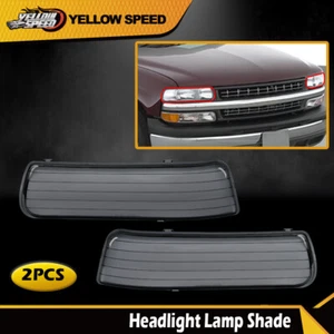 Fit For 99-02 Chevy Silverado 1500 2500 3500 Headlight Lens Cover Pair - Picture 1 of 12