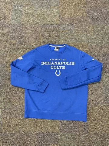 Nike NFL Indianapolis Colts Men Size L Blue  Athletic Embroidered Sweatshirt Cover
