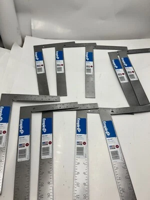 (QTY 10) Empire 100 8 Inch By 12 Inch Steel Silver Carpenter Square 10-15-1461 - Image 1 of 4