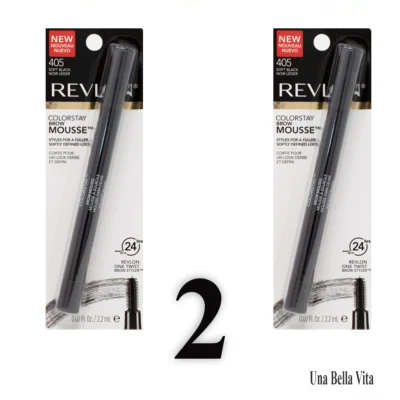 Revlon Colorstay Brow Mousse 405 Soft Black, eyebrow makeup LOT 2 - Image 1 of 4